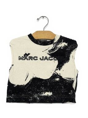 Marc Jacobs Black White Graphic Crop Tank Size 2